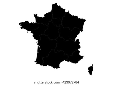 Vector map-france country on white background.