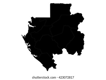 Vector map-gabon country on white background.