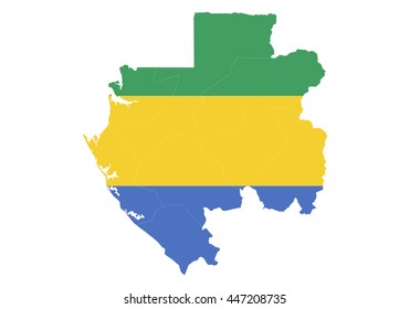 Vector map-gabon country on white background.