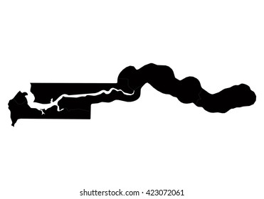 Vector map-gambia country on white background.
