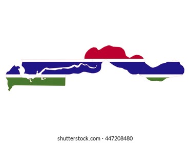 Vector map-gambia country on white background.