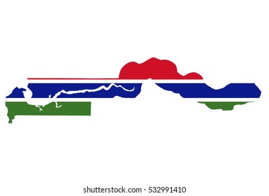 Vector map-gambia country on white background