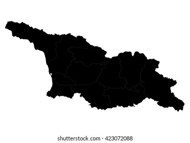 Vector map-georgia country on white background.