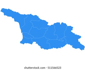 Vector map-Georgia country on white background