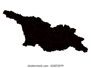 Vector map-georgia South Ossetia country on white background.