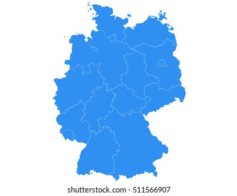 Vector map-Germany country on white background
