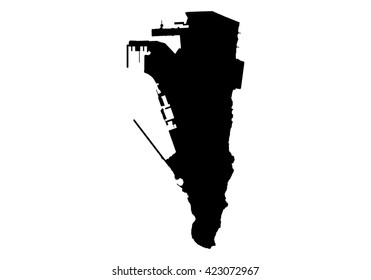 Vector map-gibraltar country on white background.