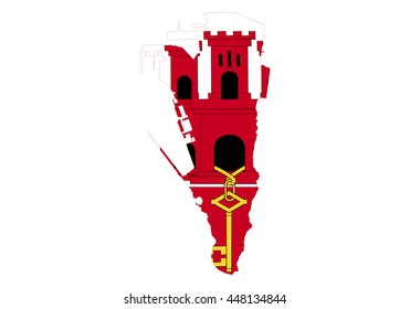 Vector map-gibraltar country on white background.