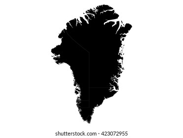 Vector map-greenland country on white background.