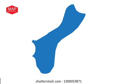 Vector map-Guam country, guam map - blue pastel graphic background . Vector illustration eps 10. - Vect