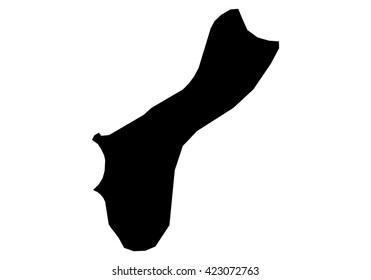Vector map-guam country on white background.
