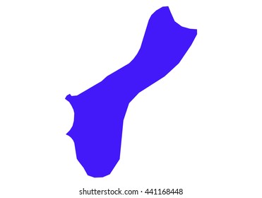 Vector map-guam country on white background.