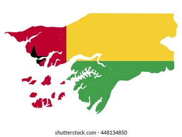 Vector map-guinea Bissau country on white background.