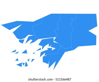 Vector map-guinea Bissau country on white background