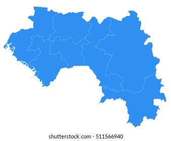 Vector map-guinea country on white background