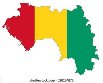 Vector map-guinea country on white background