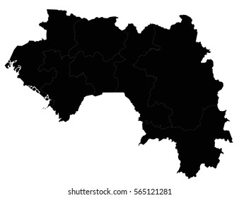 Vector map-guinea country on white background