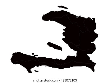 Vector map-haiti country on white background.