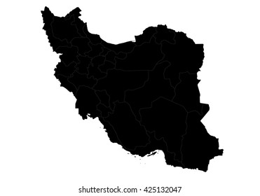Vector map-Iran country on white background.