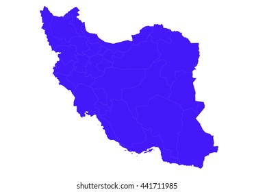 Vector map-iran country on white background.