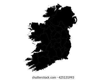 Vector map-Ireland country on white background.