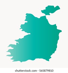 Vector map-Ireland country on white background.