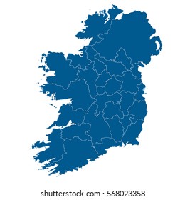 Vector map-Ireland country on white background