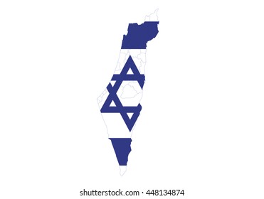 Vector map-israel country on white background.