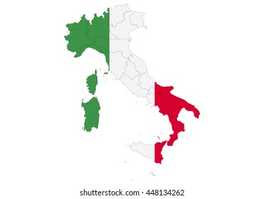 Vector map-italy country on white background.