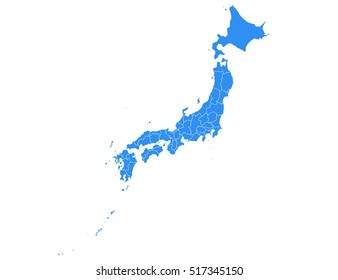 Vector map-japan country on white background