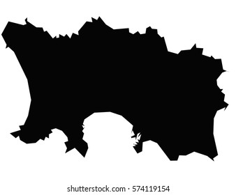 Vector map-jersey country on white background