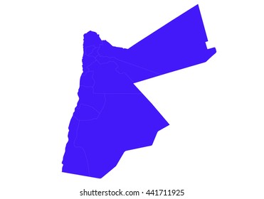 Vector map-jordan country on white background.