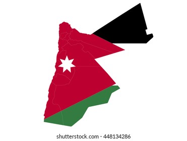 Vector map-jordan country on white background.