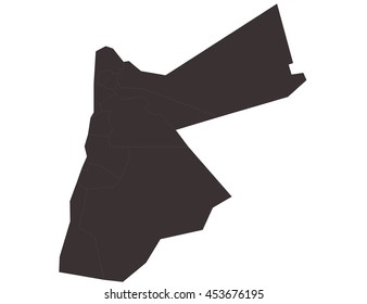 Vector map-jordan country on white background.