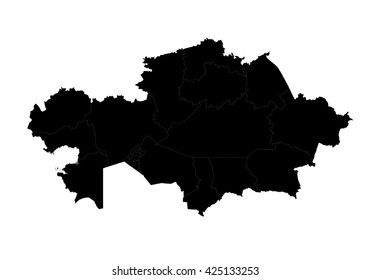Vector map-kazakhstan country on white background.