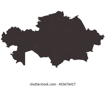 Vector map-kazakhstan country on white background.