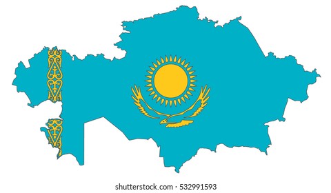 Vector map-kazakhstan country on white background.