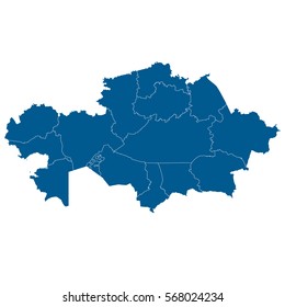 Vector map-kazakhstan country on white background.