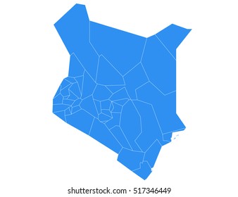 Vector map-kenya country on white background