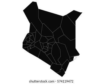 Vector map-kenya country on white background