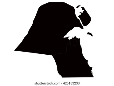 Vector map-Kuwait country on white background.