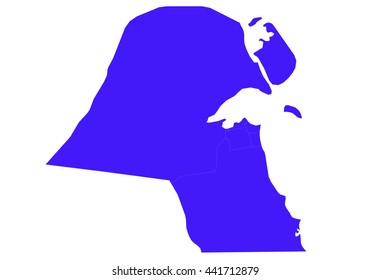 Vector map-kuwait country on white background.