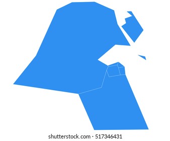 Vector map-kuwait country on white background.