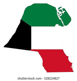 Vector map-kuwait country on white background.