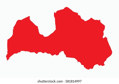 Vector map-latvia country on white background