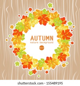 Vector maple autumn leaves background.