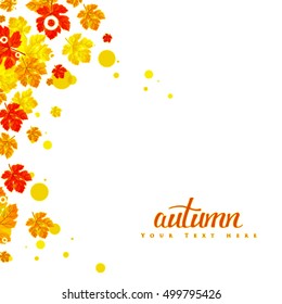 Vector maple autumn leaves background.