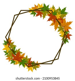 vector maple leaf autumn frame