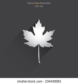 Vector maple leaf flat web icon. Eps 10.