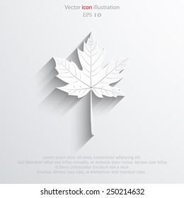 Vector maple leaf flat web icon. Eps 10.